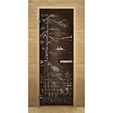 Дверь для бани/сауны ДС бронза рис."Тайга"